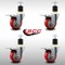 Service Caster 3.5'' SS Red Poly Swivel 1-7/8'' Expanding Stem Caster Set Total Lock Brake, 4PK SCC-SSEXTTL20S3514-PPUB-RED-178-4 - alternate 4